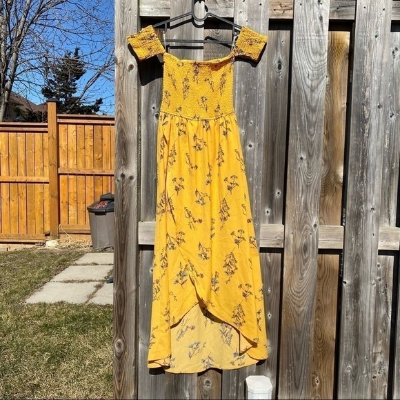 🍋NWT Off the Shoulder Maxi Low High Floral Dress - Picture 3 of 12